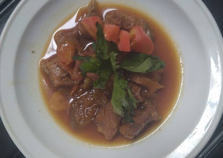 Langkah Mudah untuk Menyiapkan Gongso kambing pedas asam manis ala emak Salsa, Bikin Ngiler