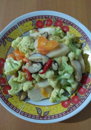 Foto resep Cah kembang kol jamur wortel