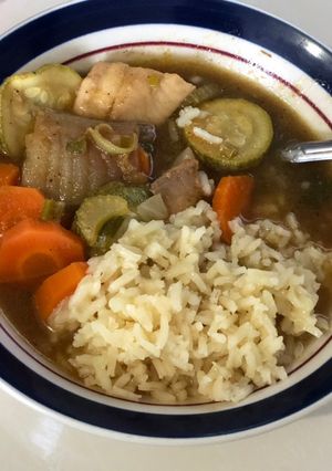 Una foto de Caldo de filete de pescado!
