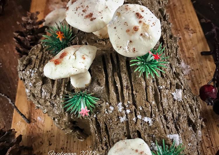 Cara Membuat Yule log cake for Christmas bahan sederhana