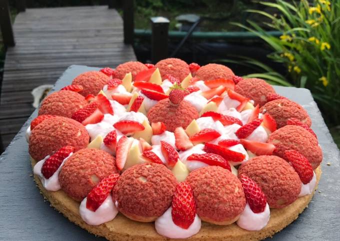 Tarte fraise rhubarbe 😋