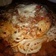 Spaghetti con tuco de pollo