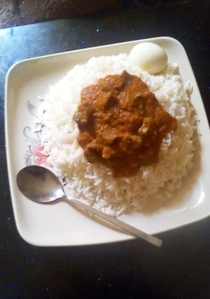 A picture of White Rice & Liver Stew.