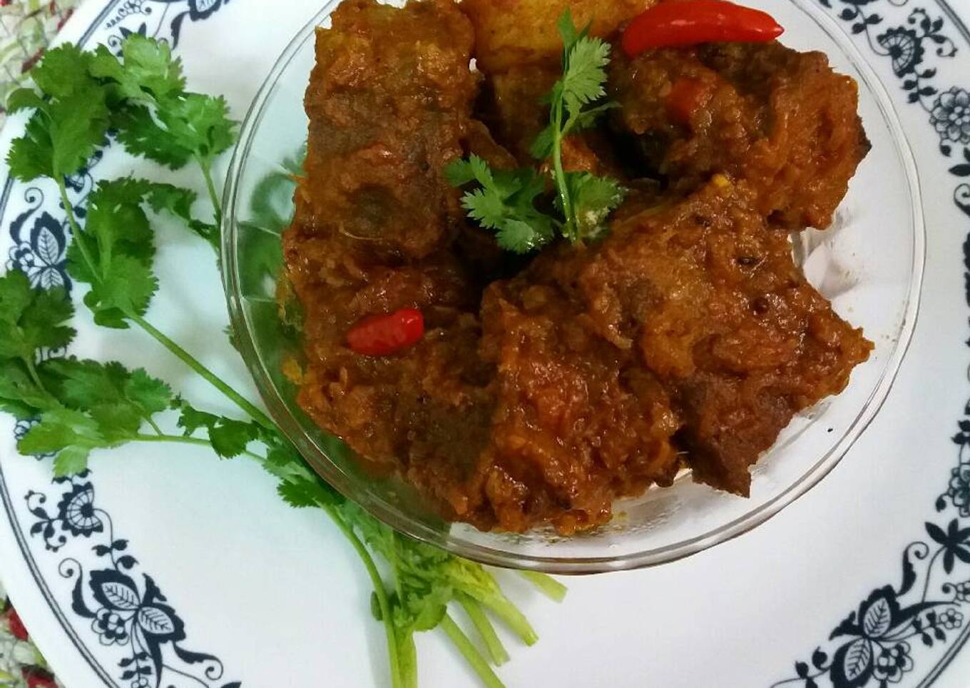Dimer dhoka / steamed egg cake curry