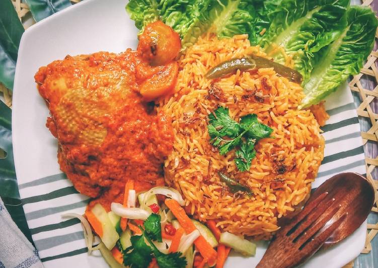 Bagaimana Nasi Tomato Masakan Makanan Melayu