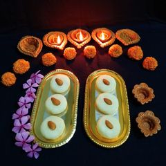 A picture of Coconut Peda.