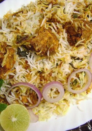 A picture of Charcoal Smoked Chicken Tikka Biryani.