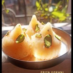 A picture of Coconut Kaju Modak.