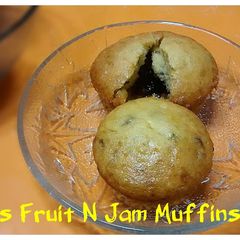 A picture of Eggless Butterless Jam 'N' Fruit Muffin.