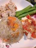 Cơm quinoa thịt heo băm xào cà chua vơi măng tây