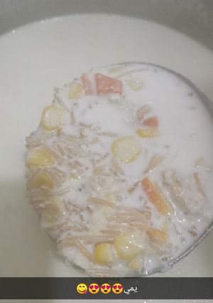 صورة لوصفة شوربه الكريمه بالدجاج 😋🍵🍶
