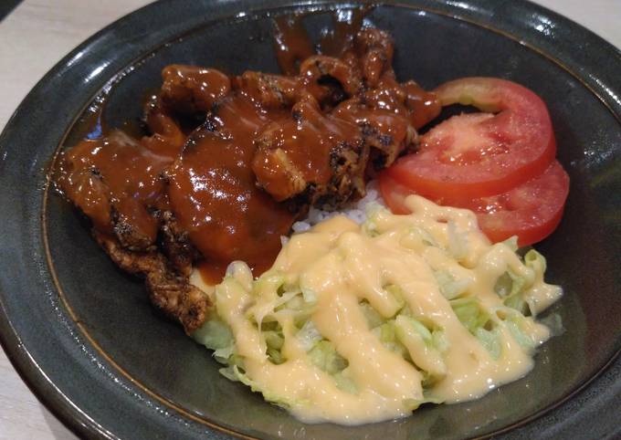 Resep Rice bowl ayam bakar w/ salad ala' oleh Septya Ariyanti - Cookpad