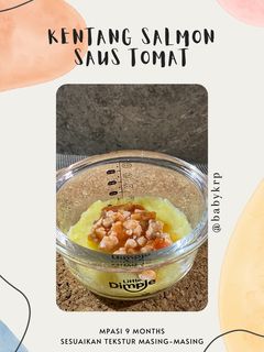 Foto resep Mpasi 9 bulan: kentang salmon saus tomat