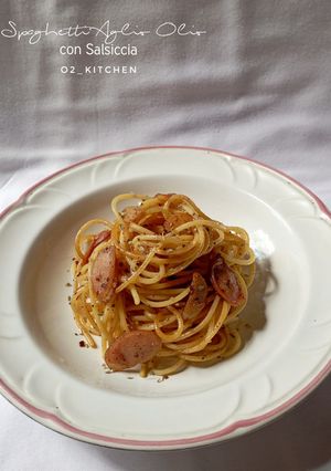 Foto resep Spaghetti Aglio Olio con Salsiccia