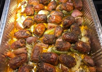 How to Prepare Tasty Roasted Chicken Thighs with Hot Italian Sausage
