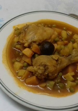 صورة لوصفة دجاج مع الخضروات
