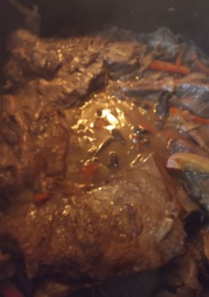 Una foto de Colita de cuadril al vino blanco con hongo de pino