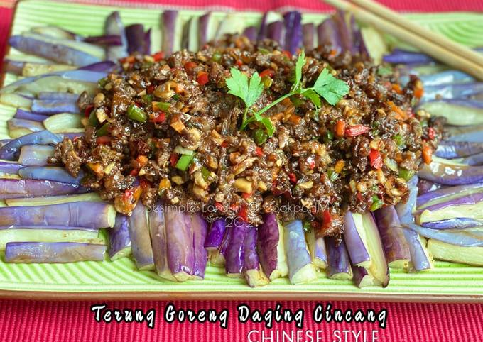 Resipi Terung Goreng Daging Cincang Chinese Style Oleh Sesimple Loralin Cookpad