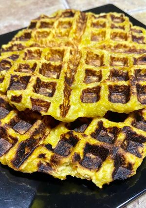 Una foto de Waffles de plátano