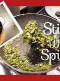 Water Spinach fry with Garlic pods or Rashun diy Kolmi Shaak Bhaja