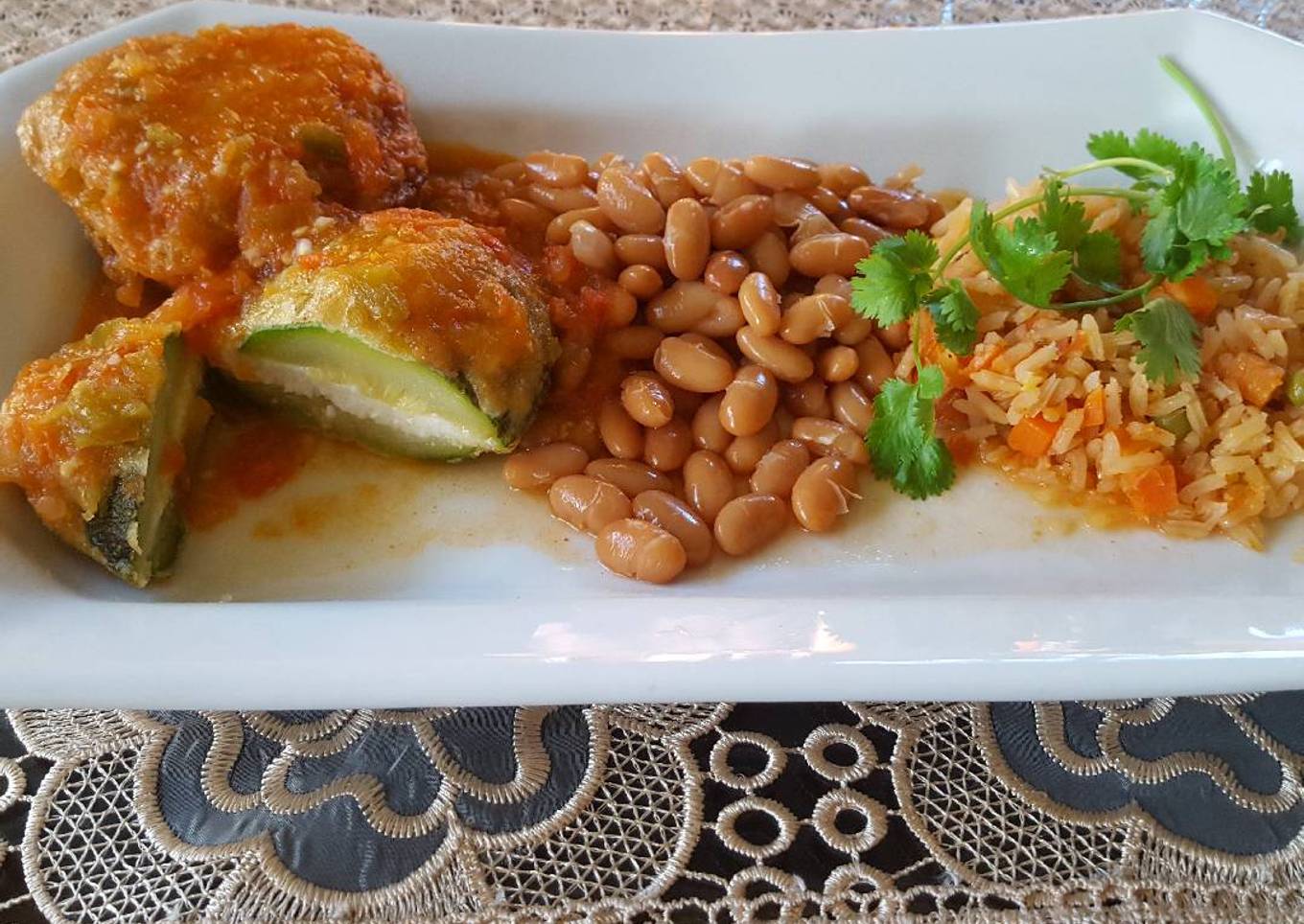 Calabacitas con queso, capeadas