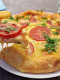 Tomato & Mozzarella Breakfast Pie with Cottage Cheese Dough