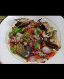 Ikan asin peda dan sambal acar petai