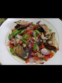 Foto resep Ikan asin peda dan sambal acar petai