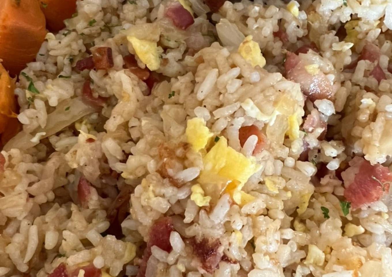 Arroz "chino" con bacon y perejil 🌿