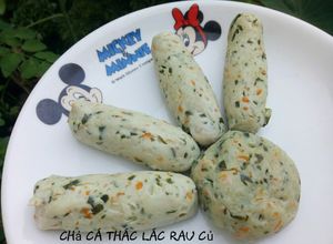 Hình của món Chả cá thác lác rau củ cho bé ăn dặm theo phương pháp BLW.