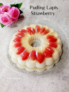 Foto resep 587. Puding Lapis Strawberry