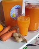 Jugo refrescante de zanahoria con jengibre y naranja