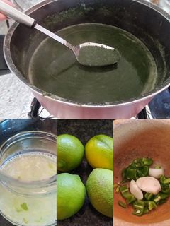 صورة لوصفة تتبيلة الملوخيه بليمون والفلفل والثوم🍋🌶️🧄😋😋