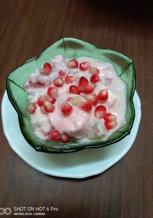 A picture of Ambrosia marshmallow salad#kidsrecipeschallege#12wksjikonichalle.