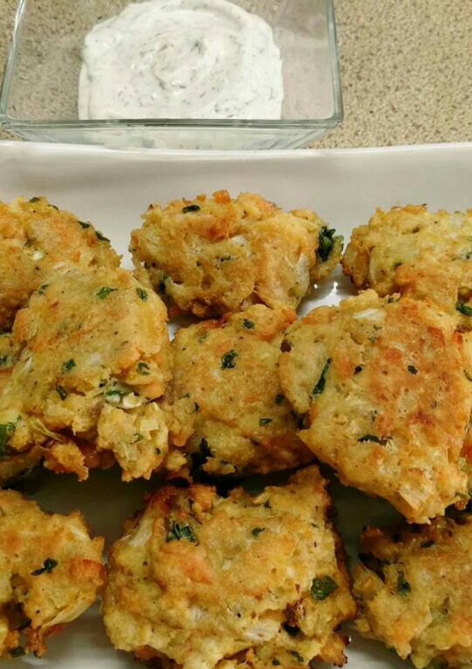 Una foto de Tortitas de salmón