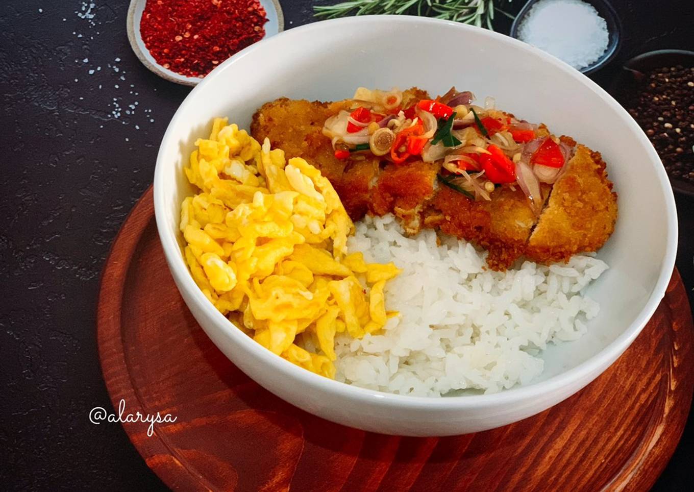 Chicken katsu sambal matah