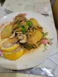 Cachetes de abadejo con vegetales