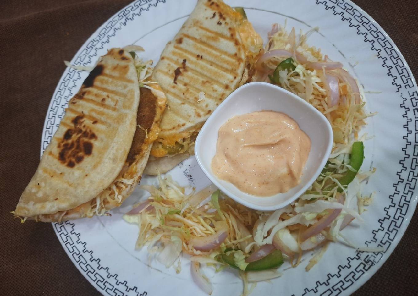 Chatpata naan with aloo tikki wrap