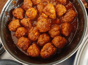 Una foto de Albóndigas en salsa BBQ