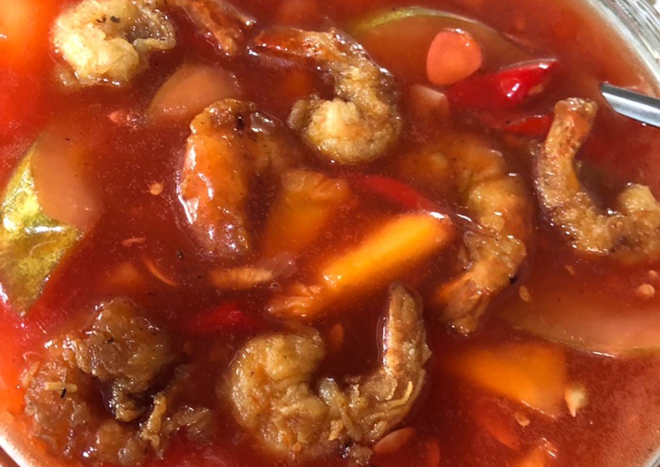 Saos asam manis udang crispy