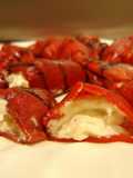 Piquillos rellenos de brandada de bacalao y gambas