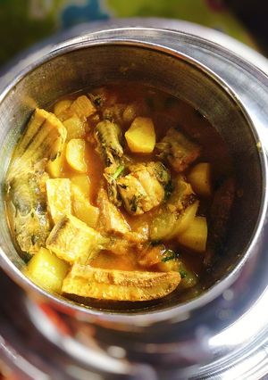 A picture of Barbel Fish Curry Shing Macher Jhol.