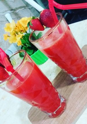 صورة لوصفة عصير الفراولة 🍓🍓