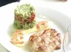 Una foto de Tabulé de verduras con filete de pavo y salsa a la mostaza