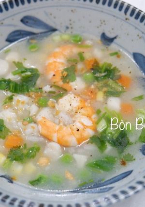Hình của món Cháo Tôm Sò Điệp Rau Củ.