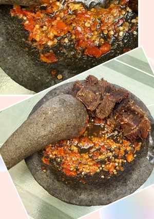 Foto resep Empal gepuk sambel bawang