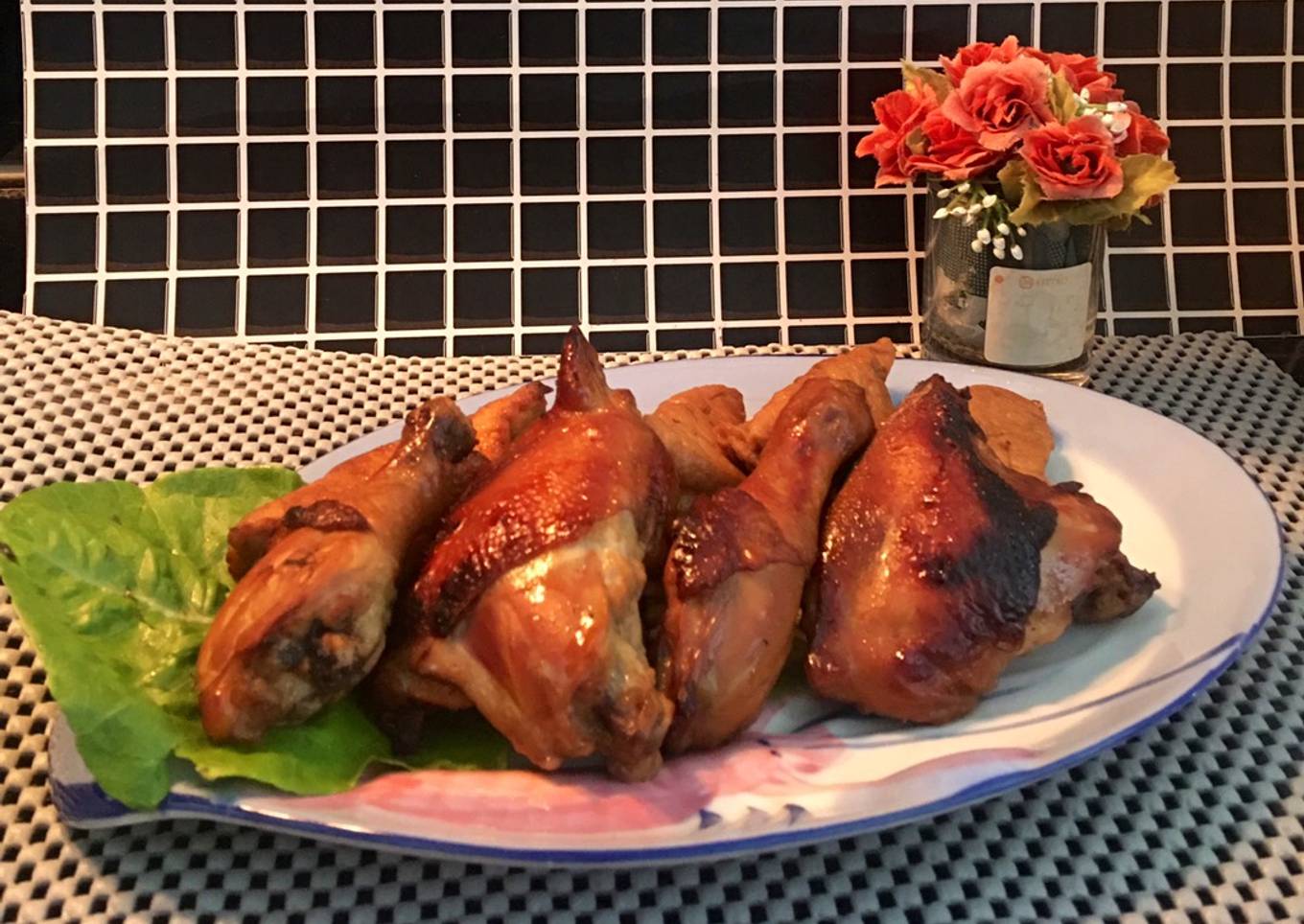 Ayam dan tahu panggang bumbu shoyu