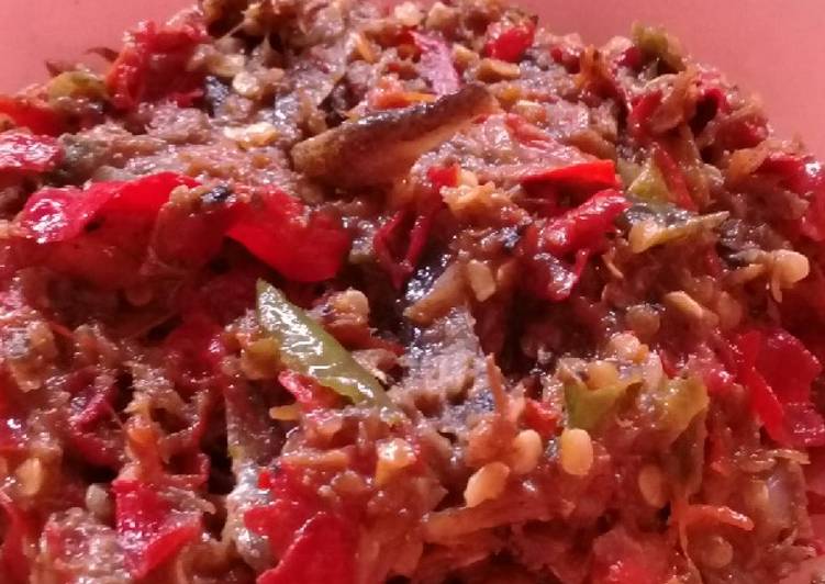 Resep Sambal teri ulek cabai pecah, Enak Banget