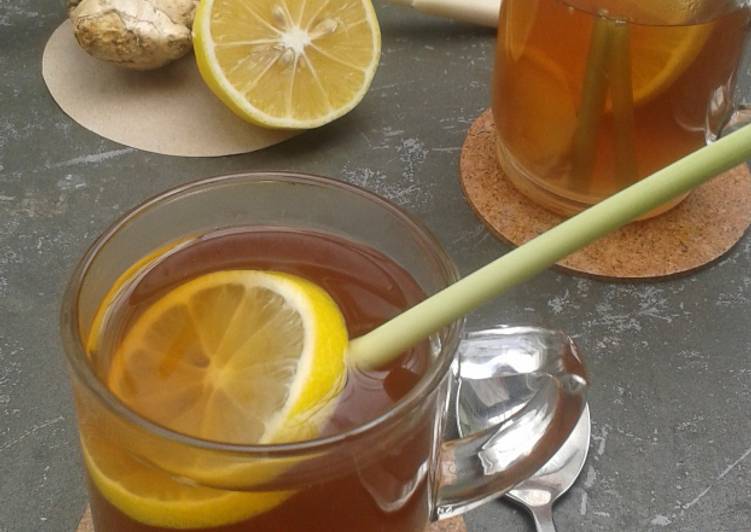 Cara Gampang Menyiapkan (47) Lemon Tea with Gingger &amp; Lemongrass Jadi, Sempurna