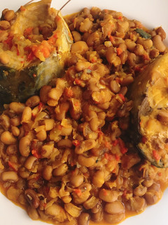 A picture of Beans and fish.